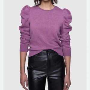 Rebecca Minkoff Lilac Puff Sleeve Janine Sweatshirt.